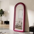 Oglinda de perete cu LED, Irregular Frame, Mauro Ferretti, MDF, 60x160 cm, roz/mov