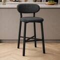 Scaun de bar, Hanah Home, Luna, 42x100x45 cm, Fier/Poliester/In, Antracit