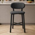 Scaun de bar, Hanah Home, Luna, 42x100x45 cm, Fier/Poliester/In, Antracit