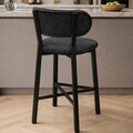 Scaun de bar, Hanah Home, Luna, 42x100x45 cm, Fier/Poliester/In, Antracit