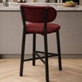 Scaun de bar, Hanah Home, Luna, 42x100x45 cm, Fier/Poliester/In, Bordo