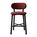 Scaun de bar, Hanah Home, Luna, 42x100x45 cm, Fier/Poliester/In, Bordo
