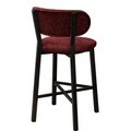 Scaun de bar, Hanah Home, Luna, 42x100x45 cm, Fier/Poliester/In, Bordo