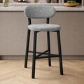 Scaun de bar, Hanah Home, Luna, 42x100x45 cm, Fier/Poliester/In, Gri