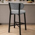 Scaun de bar, Hanah Home, Luna, 42x100x45 cm, Fier/Poliester/In, Gri