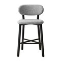Scaun de bar, Hanah Home, Luna, 42x100x45 cm, Fier/Poliester/In, Gri