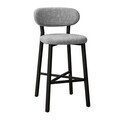 Scaun de bar, Hanah Home, Luna, 42x100x45 cm, Fier/Poliester/In, Gri