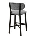 Scaun de bar, Hanah Home, Luna, 42x100x45 cm, Fier/Poliester/In, Gri
