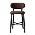 Scaun de bar, Hanah Home, Luna, 42x100x45 cm, Fier/Poliester/In, Maro