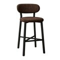 Scaun de bar, Hanah Home, Luna, 42x100x45 cm, Fier/Poliester/In, Maro