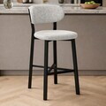 Scaun de bar, Hanah Home, Luna, 42x100x45 cm, Fier/Poliester/In, Crem