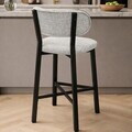 Scaun de bar, Hanah Home, Luna, 42x100x45 cm, Fier/Poliester/In, Crem