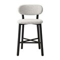 Scaun de bar, Hanah Home, Luna, 42x100x45 cm, Fier/Poliester/In, Crem
