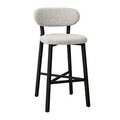 Scaun de bar, Hanah Home, Luna, 42x100x45 cm, Fier/Poliester/In, Crem