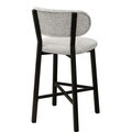 Scaun de bar, Hanah Home, Luna, 42x100x45 cm, Fier/Poliester/In, Crem