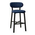 Scaun de bar, Hanah Home, Luna, 42x100x45 cm, Fier/Poliester/In, Albastru navy