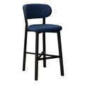 Scaun de bar, Hanah Home, Luna, 42x100x45 cm, Fier/Poliester/In, Albastru navy
