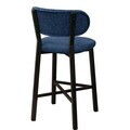 Scaun de bar, Hanah Home, Luna, 42x100x45 cm, Fier/Poliester/In, Albastru navy