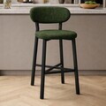 Scaun de bar, Hanah Home, Luna, 42x100x45 cm, Fier/Poliester/In, Verde