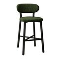 Scaun de bar, Hanah Home, Luna, 42x100x45 cm, Fier/Poliester/In, Verde