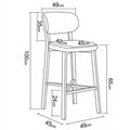 Scaun de bar, Hanah Home, Luna, 42x100x45 cm, Fier/Poliester/In, Verde