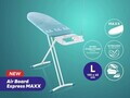Masa de calcat, Leifheit, Air Board Express L Solid Maxx, 130x45 cm, albastru/alb