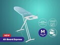 Masa de calcat, Leifheit, Air Board Express M Solid, 120x38 cm, albastru/alb