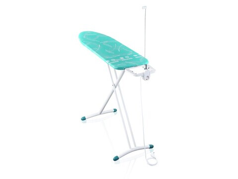 Masa de calcat, Leifheit, Air Board M Solid Plus, 120x38 cm, turcoaz/alb