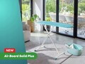 Masa de calcat, Leifheit, Air Board M Solid Plus, 120x38 cm, turcoaz/alb