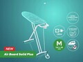 Masa de calcat, Leifheit, Air Board M Solid Plus, 120x38 cm, turcoaz/alb