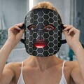Masca faciala cu iluminare LED, Beper, 3W, 26.5x19.5x0.2 cm, ABS/silicon, negru