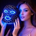 Masca faciala cu iluminare LED, Beper, 3W, 26.5x19.5x0.2 cm, ABS/silicon, negru
