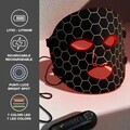 Masca faciala cu iluminare LED, Beper, 3W, 26.5x19.5x0.2 cm, ABS/silicon, negru