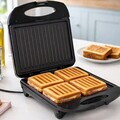 Sandwich maker Beper, 1400W, 26x32.5x10.8 cm, bachelita/otel, negru