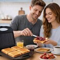 Sandwich maker Beper, 1400W, 26x32.5x10.8 cm, bachelita/otel, negru