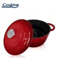 Semioala cu capac Red Line, Cooking by Heinner, 4.8L, 26x12 cm, fonta emailata, rosu