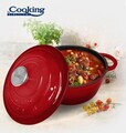 Semioala cu capac Red Line, Cooking by Heinner, 4.8L, 26x12 cm, fonta emailata, rosu