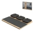 Set 3 boluri si platou pentru aperitive H&H, 26 x 20 cm, bambus/ardezie