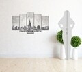 Set 5 tablouri decorative NY 2, Homemania, lemn de pin/poliester