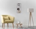 Decoratiune de perete Lines Floral, Homemania, 25 x 61 cm, metal/sticla, multicolor