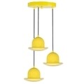 Lustra Mini Hat, Homemania, 3 x E27, 100W, galben