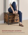 Cuier cu bancheta si pantofar, Industrial Style, Vasagle, 65x40x170 cm, PAL/otel, maro rustic