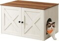 Dulap pentru litiera pisici, Country Style, Feandrea, 80x53x50 cm, MDF/PAL, maro miere/alb rustic