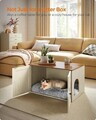 Dulap pentru litiera pisici, Country Style, Feandrea, 80x53x50 cm, MDF/PAL, maro miere/alb rustic