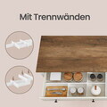 Bufet cu 4 usi si 2 sertare, Country Style, Vasagle, 140x40x80 cm, MDF/PAL, alb rustic
