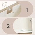 Bufet cu 4 usi si 2 sertare, Country Style, Vasagle, 140x40x80 cm, MDF/PAL, alb rustic