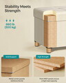 Bancheta cu spatiu pentru depozitare,  Ottoman Bench, Songmics, max 300 kg, 110x38x40 cm, MDF/textil cu aspect de in, crem