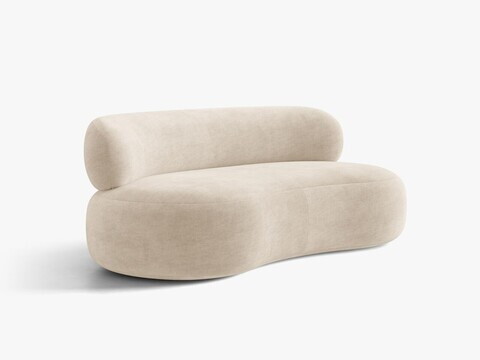 Canapea 3 locuri, Aura, Micadoni Home, 186x101x75 cm, tesatura Chenille, bej deschis