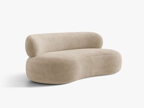 Canapea 3 locuri, Aura, Micadoni Home, 186x101x75 cm, tesatura Chenille, bej inchis