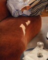 Canapea 3 locuri, Aura, Micadoni Home, 186x101x75 cm, tesatura Chenille, bej inchis